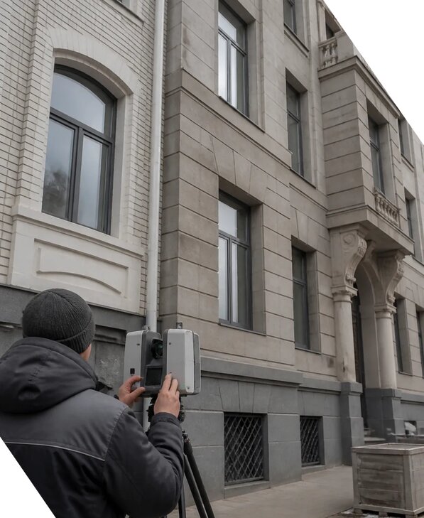 Лазерное сканирование фасадов зданий для обследования в Тихорецке